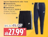 Herren Sweatshorts oder -hose im Marktkauf Prospekt Herren Sweatshorts oder -hose von Adidas im aktuellen Marktkauf Prospekt für 27,99 €