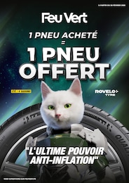 Prospectus Feu Vert à Paris, "1 PNEU ACHETÉ = 1 PNEU OFFERT", 1 page, 26/02/2025 - 25/03/2025