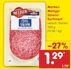 Netto Marken-Discount Wallenfels - Marken-Metzger Salami-Sortiment Angebot im Prospekt Marken-Metzger Salami-Sortiment bei Netto Marken-Discount im Wallenfels Prospekt für 1,29 €