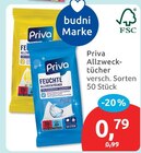 Allzwecktücher von Priva für 0,79 € bei budni im Angebot Allzwecktücher von Priva im aktuellen budni Prospekt