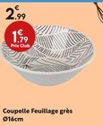 Coupelle Feuillage grès en promo chez Maxi Bazar Bagneux à 1,79 €