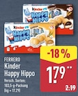 Kinder Happy Hippo von FERRERO für 1,79 € bei ALDI Nord im Angebot Kinder Happy Hippo von FERRERO im aktuellen ALDI Nord Prospekt