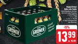 Original Grüner Helles oder Radler Angebote bei E center Ansbach für 13,99 €