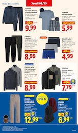 Prix et réduction Boxer Homme dans le prospectus Lidl en cours Offre Boxer Homme dans le catalogue Lidl du moment à la page 43