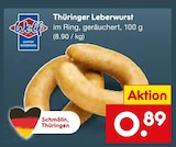 Thüringer Leberwurst bei Netto Marken-Discount im Ellrich Prospekt für 0,89 €