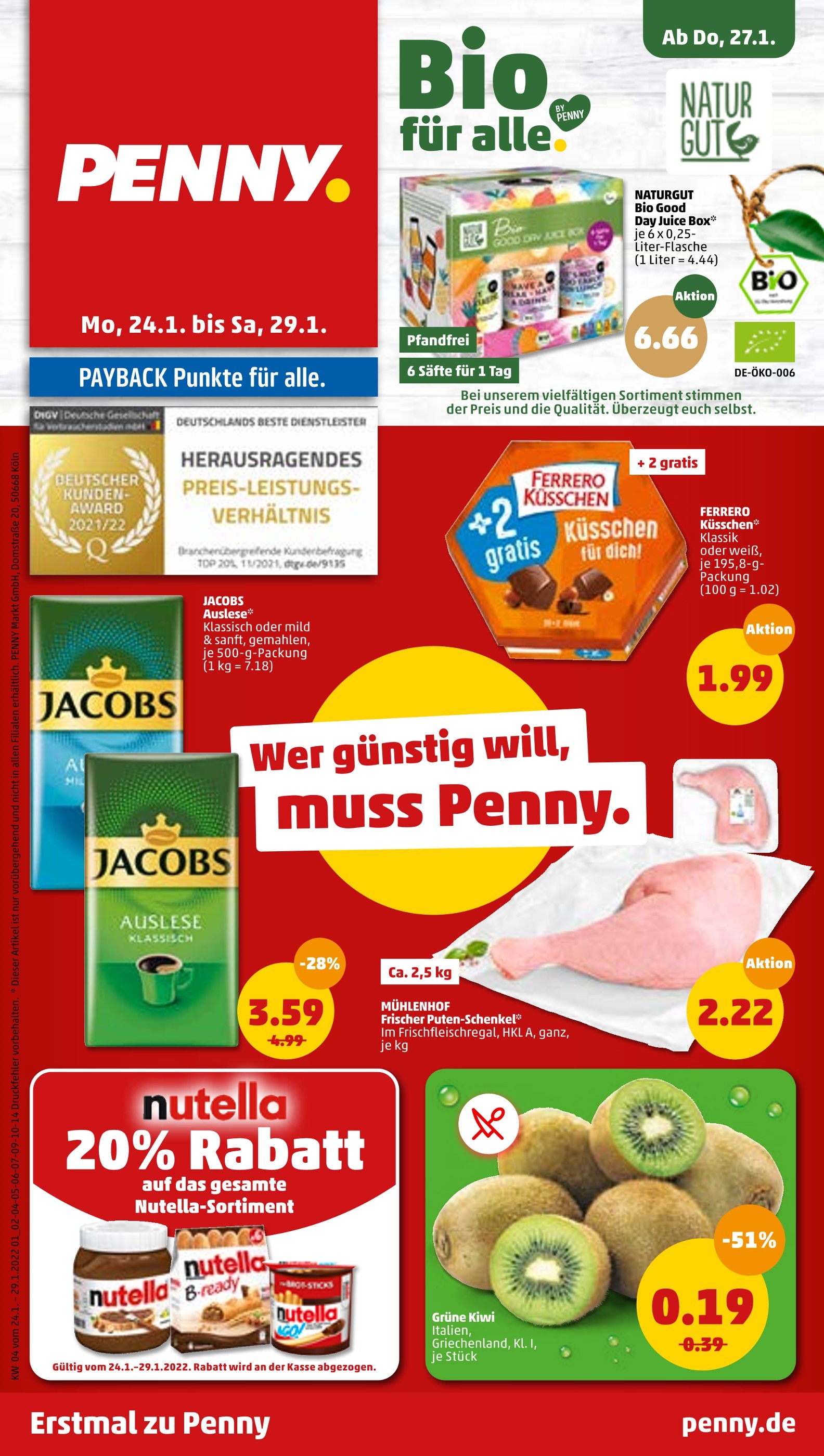 Penny-Markt Prospekt für Nürnberg mit 44 Seiten Penny-Markt Prospekt für Nürnberg: "Top Angebote", 44 Seiten, 24.01.2022 - 29.01.2022