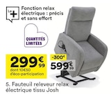 Fauteuil releveur relax électrique tissu Josh en promo chez But Colombes à 299,99 €