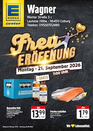 Supermarkt Prospekt von E center Seßlach E center Prospekt: "Aktuelle Angebote", 4 Seiten, 21.09.2026 - 26.09.2026