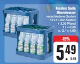 Mineralwasser Angebote von Residenz Quelle bei E center Erlangen für 5,49 €