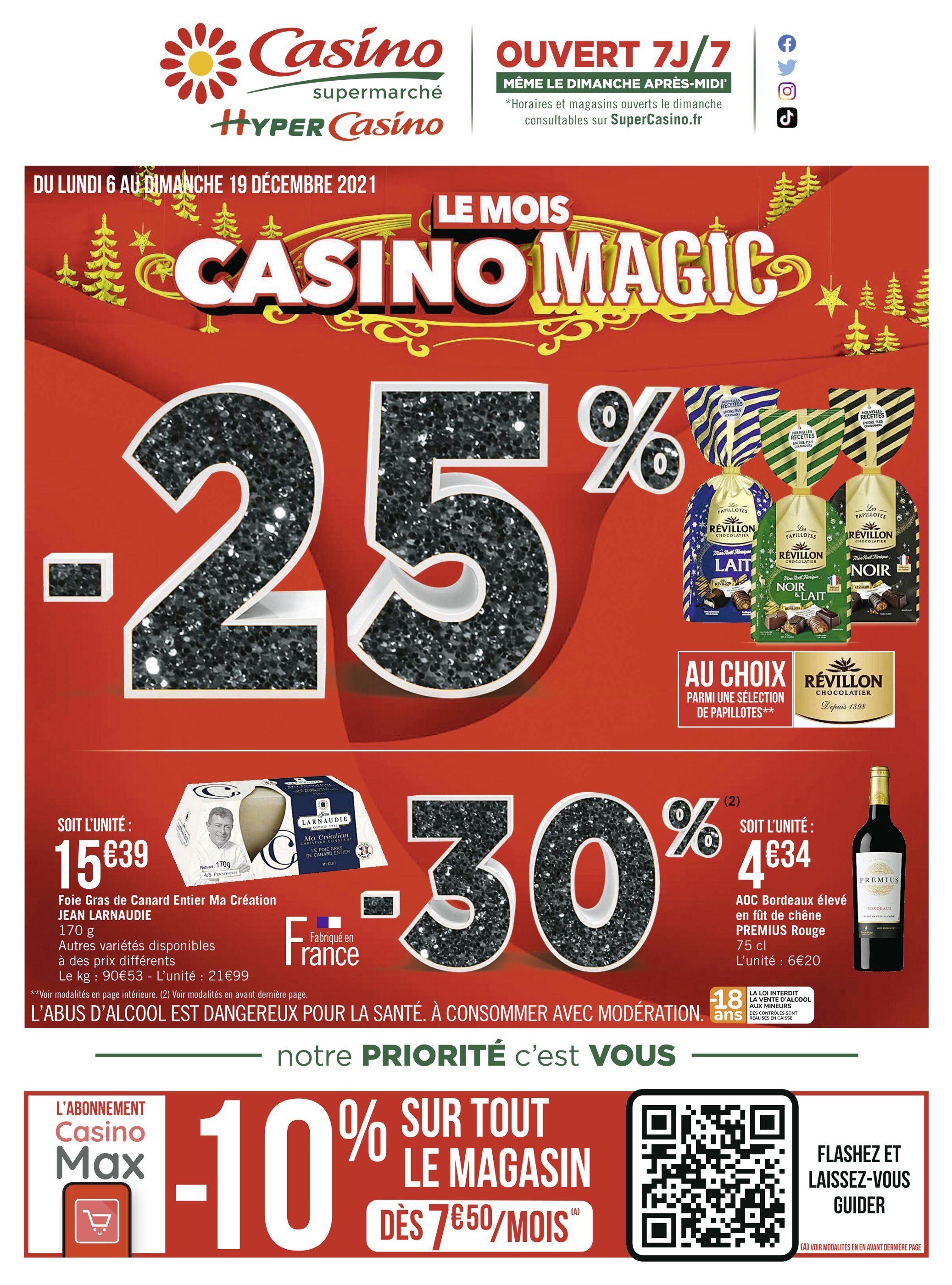 Catalogue Casino Supermarchés à Fontenay-en-Parisis, avec 40 pages Prospectus Casino Supermarchés à Fontenay-en-Parisis, "Le mois Casino Magic", 40 pages, 06/12/2021 - 19/12/2021