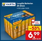 Longlife Batterien Angebote von Varta bei Netto Marken-Discount Kaiserslautern für 6,99 €