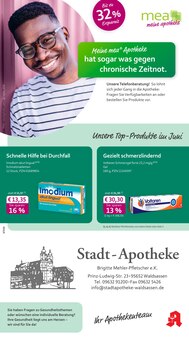 mea - meine apotheke Prospekt der Woche "Unsere Juni-Angebote" Seite 1, 01.06.2026 bis 30.06.2026 für Waldsassen Aktueller mea - meine apotheke Prospekt "Unsere Juni-Angebote" Seite 1 von 4 Seiten für Waldsassen
