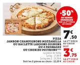 Promo Pizza jambon champignons mozzarella ou Raclette lardons oignons ou 4 fromages ou Chorizo poivrons à 3,75 € dans le catalogue U Express à Munster
