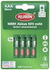 NiMH Akkus Mignon AA von Rubin im aktuellen Rossmann Prospekt für 3,99 €