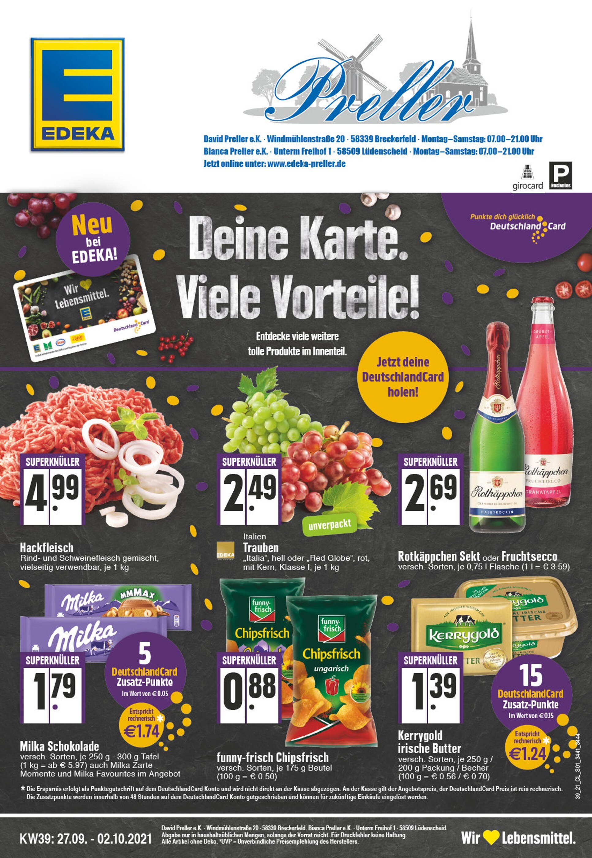 EDEKA Prospekt für Lüdenscheid mit 32 Seiten EDEKA Prospekt für Lüdenscheid: "Aktuelle Angebote", 32 Seiten, 27.09.2021 - 02.10.2021
