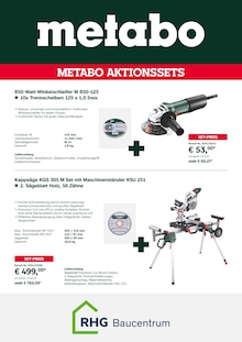 RHG Baucentrum Prospekt Metabo Aktionssets mit 4 Seiten