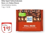 Aktuelles Tafelschokolade Nuss Angebot bei GLOBUS in Oberhausen ab 1,69 €