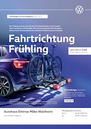 Volkswagen Prospekt "Fahrtrichtung Frühling" für Leisnig, 1 Seite, 01.03.2023 - 31.05.2023 Volkswagen Prospekt "Fahrtrichtung Frühling" für Leisnig, 1 Seite, 01.03.2023 - 31.05.2023