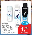 Deo-Spray oder Roll-On von Rexona für 1,99 € bei budni im Angebot Deo-Spray oder Roll-On von Rexona im aktuellen budni Prospekt