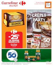 Catalogue Carrefour Market à Bernay cette semaine, valable du 20/01/2026 au 02/02/2026 Prospectus Carrefour Market à Bernay, "CRÊPES PARTY", 52 pages de promos valables du 20/01/2026 au 02/02/2026