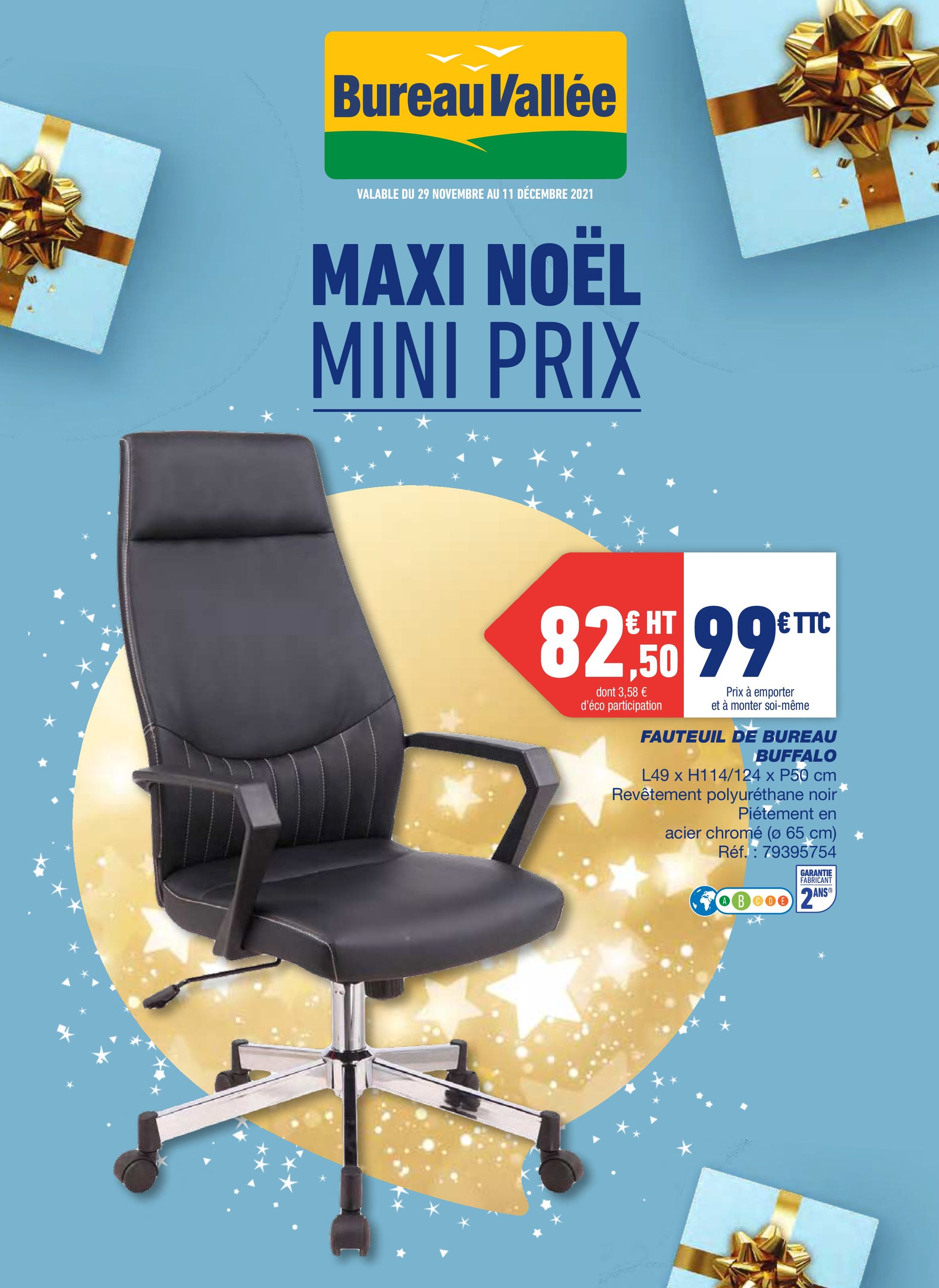 Catalogue Bureau Vallée à Nice, avec 12 pages Prospectus Bureau Vallée à Nice, "Maxi Noël, Mini prix", 12 pages, 29/11/2021 - 11/12/2021