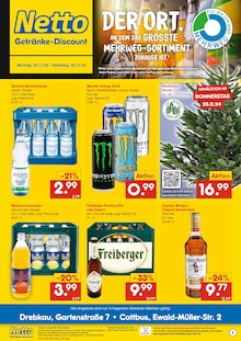 Monster Energy im Netto Marken-Discount Prospekt "DER ORT, AN DEM DU IMMER AUSGEZEICHNETE PREISE FINDEST." mit 2 Seiten (Cottbus)