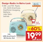 Design-Radio im Retro-Look von Retro Style im aktuellen Netto Marken-Discount Prospekt