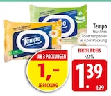 Tempo im EDEKA Prospekt feuchtes Toilettenpapier von Tempo im aktuellen EDEKA Prospekt für 1,00 €