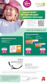 mea - meine apotheke Apotheken Prospekt der aktuellen Woche mit 4 Seiten, gültig von 01.07.2026 bis 31.07.2026, in Neuried und Umgebung Aktueller mea - meine apotheke Apotheken Prospekt in Neuried und Umgebung, "Unsere Juli-Angebote" mit 4 Seiten, 01.07.2026 - 31.07.2026