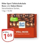Aktuelle Ritter Sport Angebote bei GLOBUS in Siegen (Universitätsstadt) Aktuelles Tafelschokolade Nuss oder Kakao Klasse Angebot bei GLOBUS in Siegen (Universitätsstadt) ab 1,69 €