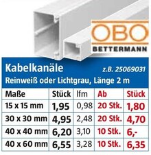 Kabelkanäle bei BAUHAUS in Wuppertal Kabelkanäle im Angebot bei BAUHAUS Wuppertal