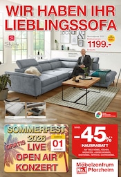 Aktueller Möbelzentrum Pforzheim Prospekt mit Ecksofa, "WIR HABEN IHR LIEBLINGSSOFA", Seite 1