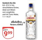 Dry Gin im Angebot bei GLOBUS in Gera Dry Gin Angebote von Gordon's bei GLOBUS Gera für 9,99 €