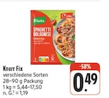 nah und gut Königsberg - Fix Spaghetti Bolognese Angebot im Prospekt Fix Spaghetti Bolognese bei nah und gut im Königsberg Prospekt für 0,49 €