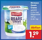 Quark Creme im Angebot bei Netto Marken-Discount in Düsseldorf Quark Creme Angebote von Ehrmann bei Netto Marken-Discount Düsseldorf für 1,29 €