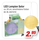 LED Lampion Solar Angebote bei Möbel AS Heidelberg für 2,95 €