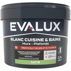 Peinture Blanche cuisine et bain Satin 2,5 L - Evalux en promo chez Brico Dépôt Albi à 36,90 €