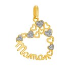 Pendentif en or jaune et laque pailletée Maman en promo chez Le Manège à Bijoux Pendentif en or jaune et laque pailletée Maman dans le catalogue Le Manège à Bijoux