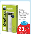 One Blade Elektrischer Rasierer Intimate Angebote von Philips bei budni Buchholz für 23,99 €