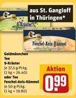 Tee 9-Kräuter oder Tee Fenchel-Anis-Kümmel Angebote von Goldmännchen bei REWE Weimar für 0,99 €