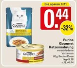 Gourmet Katzennahrung Angebote von Purina bei WEZ Bad Oeynhausen für 0,44 €