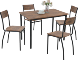 Coin repas Zaki table 110×70×75 cm + 4 chaises 39×45×84,5 cm dans le catalogue Maxi Bazar