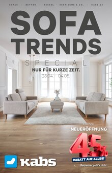 Couch im Kabs Prospekt "SOFATRENDS" mit 11 Seiten (Osnabrück)