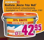 Hornbach Erlangen - Wandfarbe „Meister Polar Weiß“ Angebot im Prospekt Wandfarbe „Meister Polar Weiß“ bei Hornbach im Erlangen Prospekt für 42,95 €