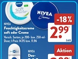 Feuchtigkeitscreme soft oder Creme von NIVEA im aktuellen ALDI SÜD Prospekt für 2,99 €