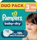Couches Baby Dry Duo Pack T3 x104 - Pampers en promo chez Intermarché Hyper Quimper à 17,97 €