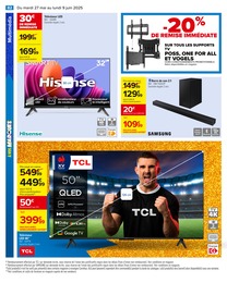 Prix et réduction Support Tv dans le prospectus Carrefour en cours Offre Support Tv dans le catalogue Carrefour du moment à la page 84