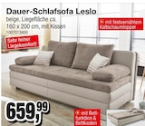 Dauer-Schlafsofa Leslo bei Die Möbelfundgrube im Homburg Prospekt für 659,99 €