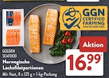 Norwegische Lachsfiletportionen im ALDI SÜD Prospekt Norwegische Lachsfiletportionen von Golden Seafood im aktuellen ALDI SÜD Prospekt für 16,99 €