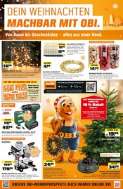 Weihnachtsbaum im OBI Prospekt in Bebra Aktueller OBI Prospekt mit Weihnachtsbaum, "DEIN WEIHNACHTEN MACHBAR MIT OBI.", Seite 1